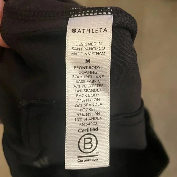 Athleta Delancy Shine Tight Womens M Black Stretch Pull On - Picture 3 of 6
